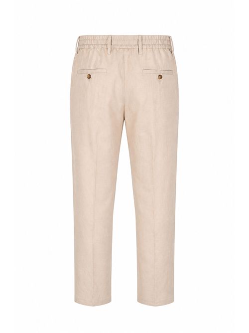 Pantalone effetto lino Sabbia DANIELE ALESSANDRINI | DUPL0002 LI00092001